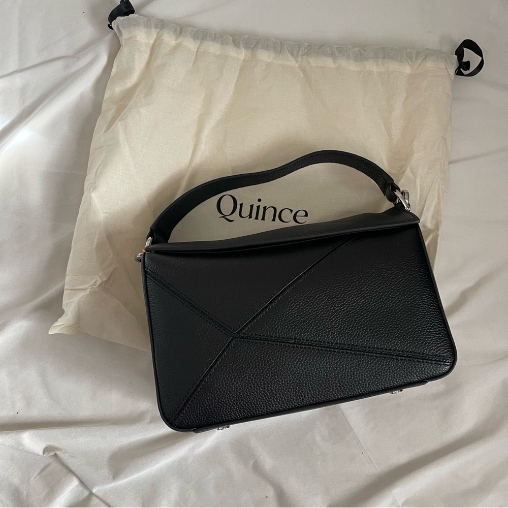 Nwt Quince Patchwork bag in pebbled black leather